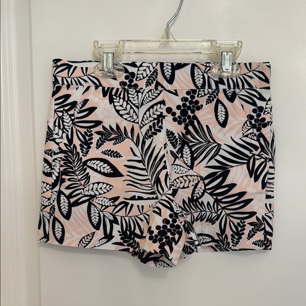 Janie and Jack Black and Pink Leaf Print Shorts